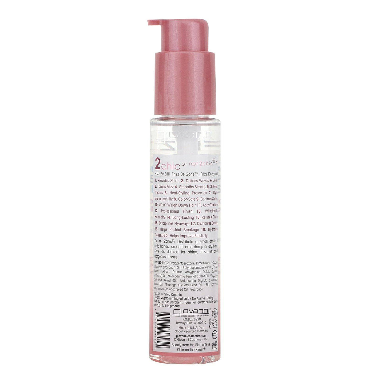 Giovanni, 2chic, Frizz Be Gone Anti-Frizz Polishing Serum, Shea Butter + Sweet Almond Oil, 2.75 fl oz (81 ml) - Supply Center USA