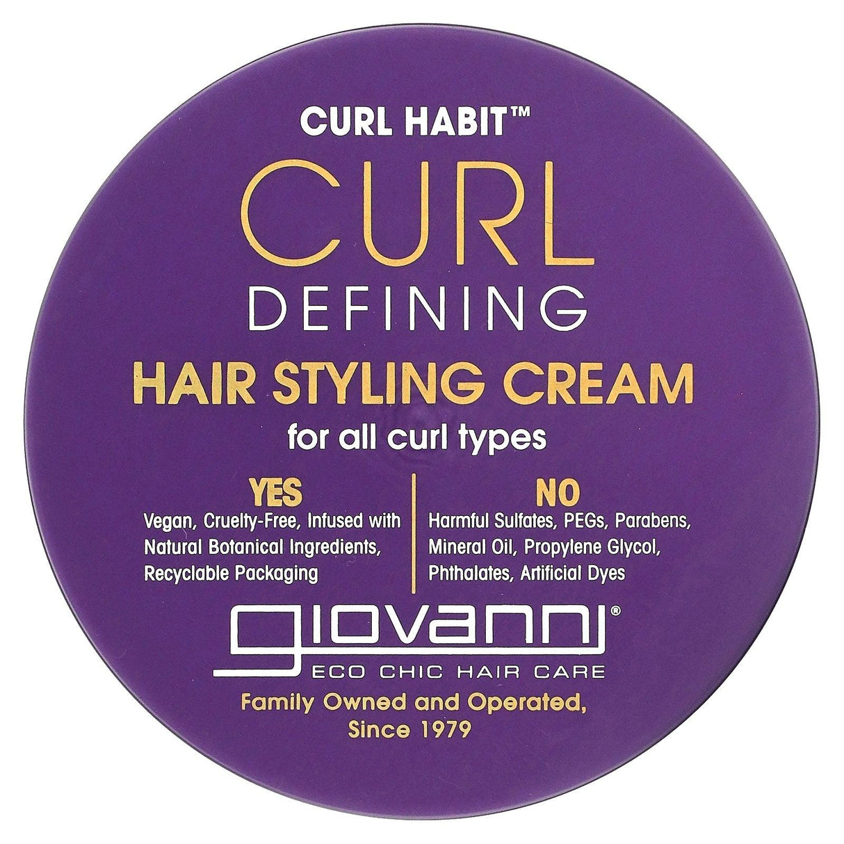 Giovanni, Curl Habit, Curl Defining Hair Styling Cream, For All Curl Types, 10 fl oz (295 ml) - Supply Center USA