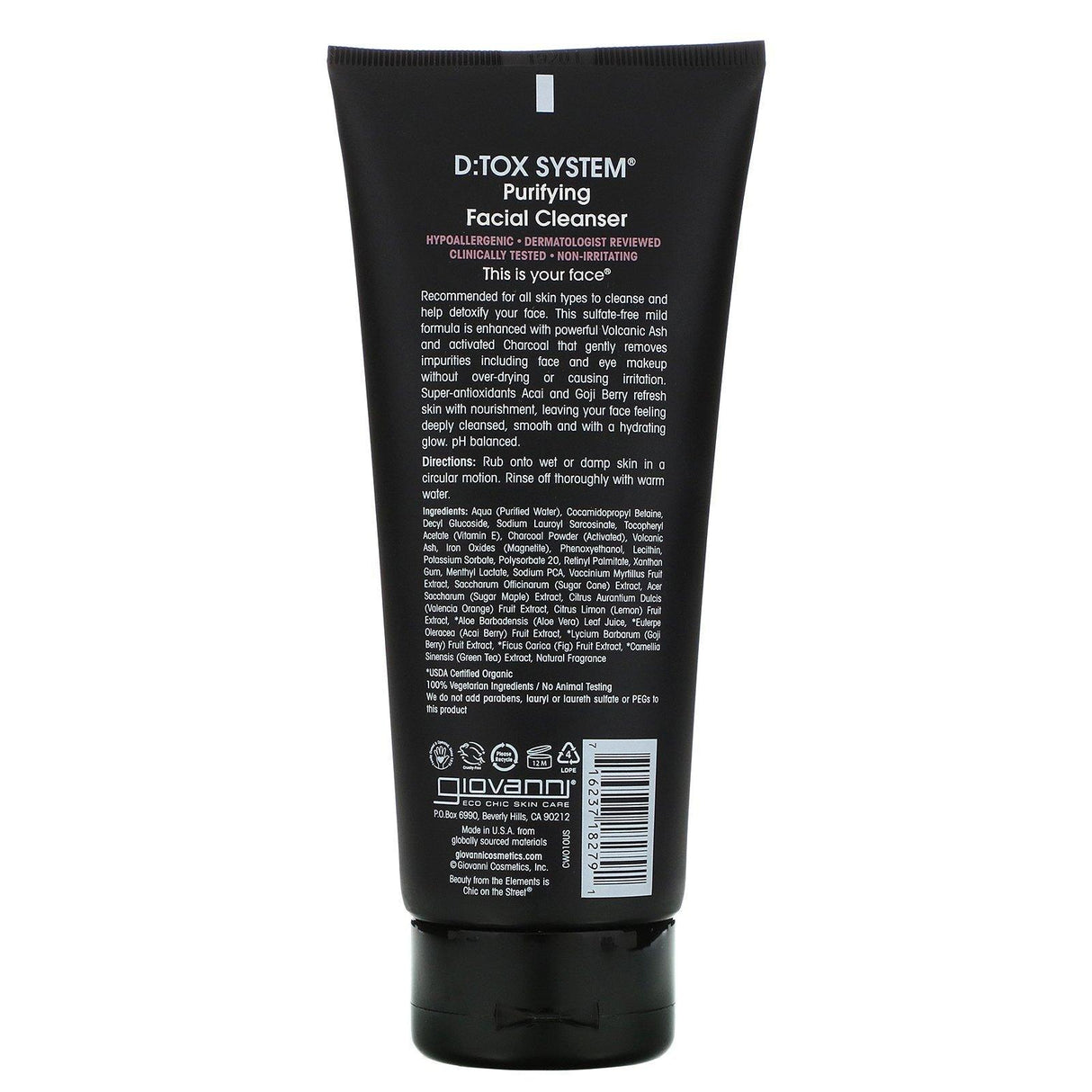 Giovanni, D:Tox System, Purifying Facial Cleanser, 7 fl oz (207 ml) - Supply Center USA