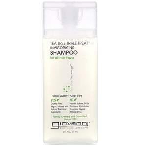 Giovanni, Tea Tree Triple Treat, Invigorating Shampoo, For All Hair Types, 2 fl oz (60 ml) - Supply Center USA