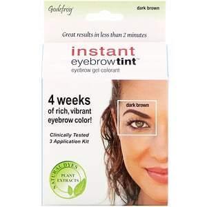 Godefroy, Instant Eyebrow Tint, Dark Brown, 3 Application Kit - Supply Center USA
