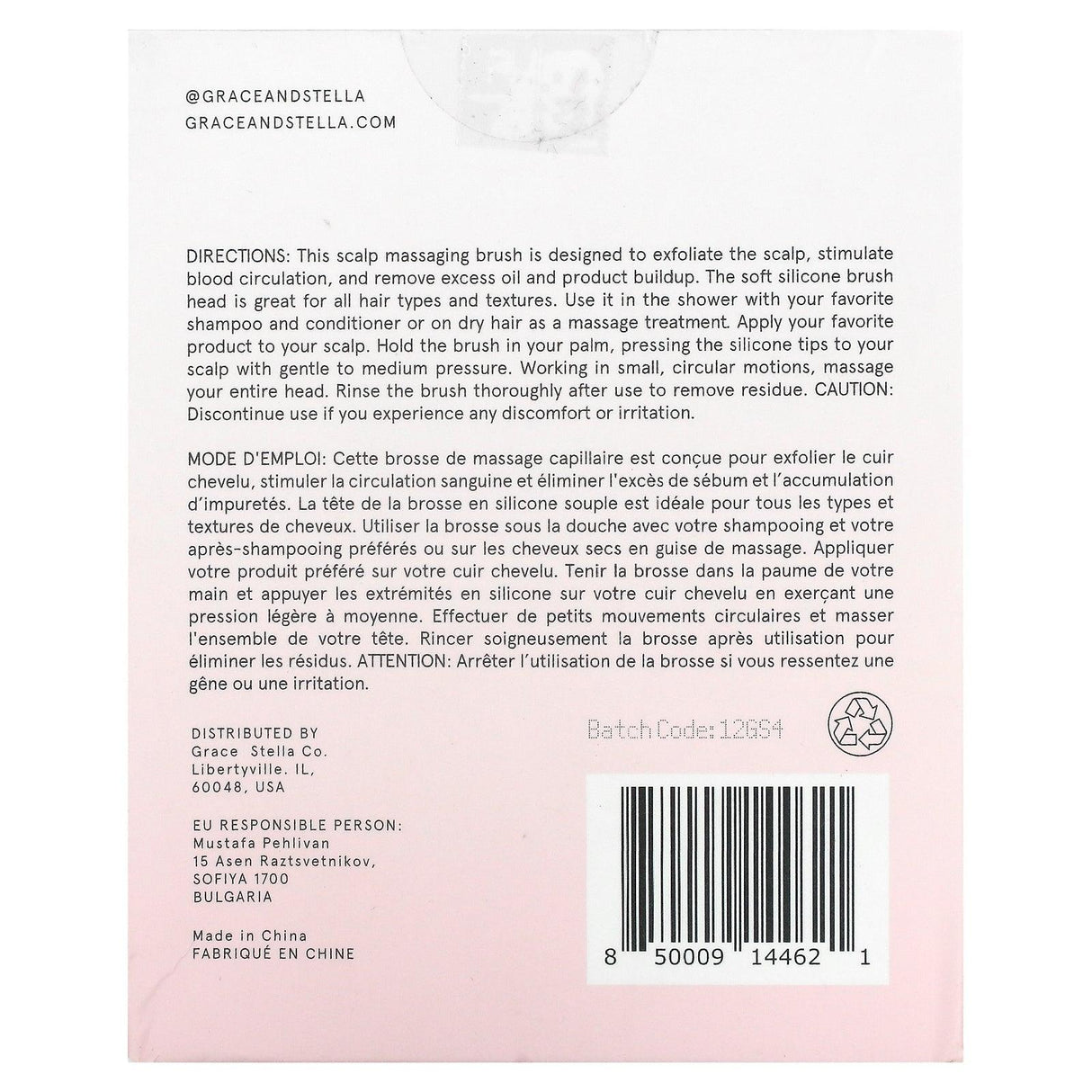 Grace & Stella, Scalp Massaging Brush, 96 g - Supply Center USA