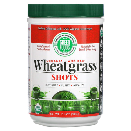 Green Foods Corporation, Organic and Raw, Wheatgrass Shots, 10.6 oz (300 g) - Supply Center USA