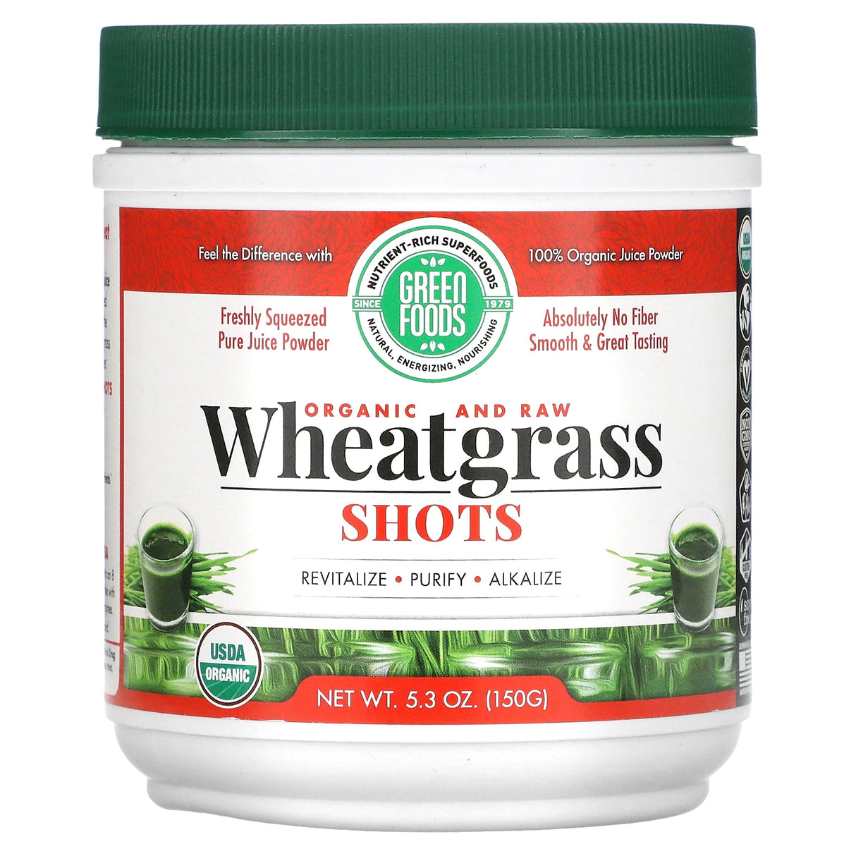 Green Foods Corporation, Organic and Raw, Wheatgrass Shots, 10.6 oz (300 g) - Supply Center USA