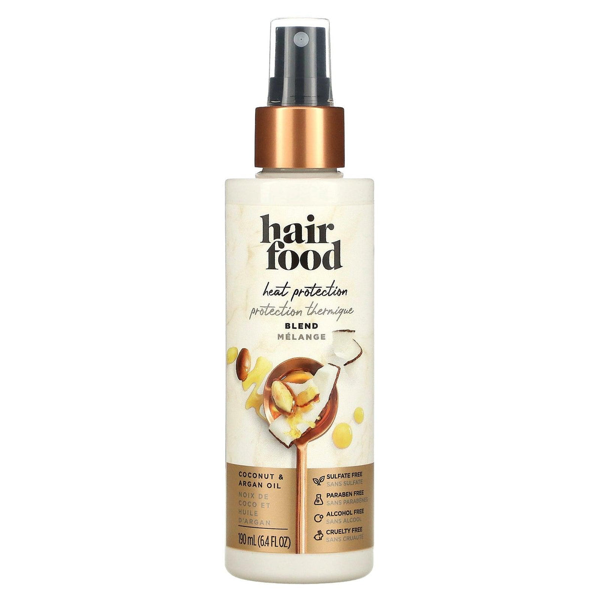 Hair Food, Heat Protection Blend, Coconut & Argan Oil, 6.4 fl oz (190 ml) - Supply Center USA