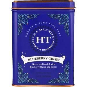 Harney & Sons, HT Tea Blend, Blueberry Green, 20 Sachets, 1.4 oz (40 g) - Supply Center USA