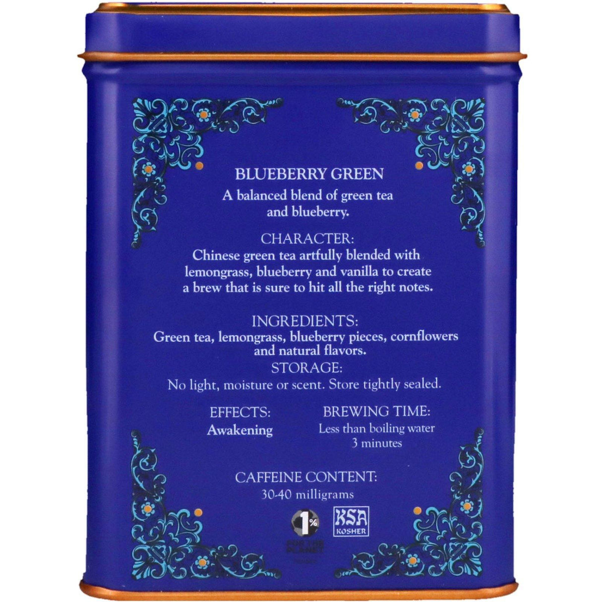 Harney & Sons, HT Tea Blend, Blueberry Green, 20 Sachets, 1.4 oz (40 g) - Supply Center USA