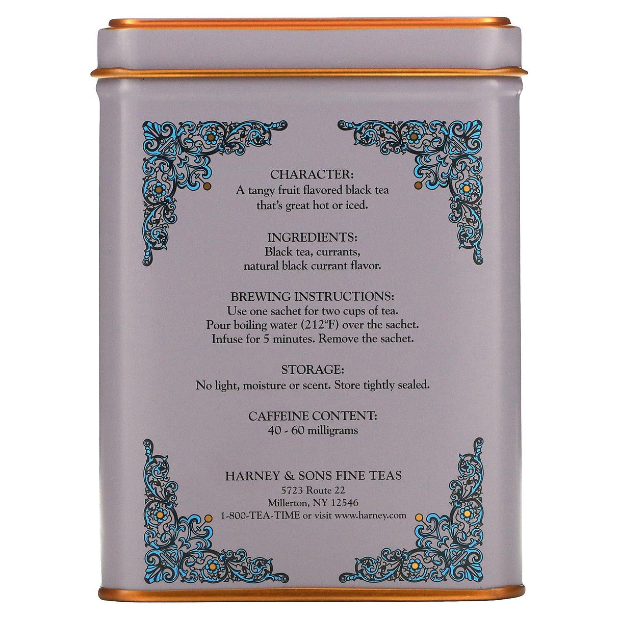 Harney & Sons, HT Tea Blends, Black Currant Tea, 20 Tea Sachets, 1.4 oz (40 g) - Supply Center USA