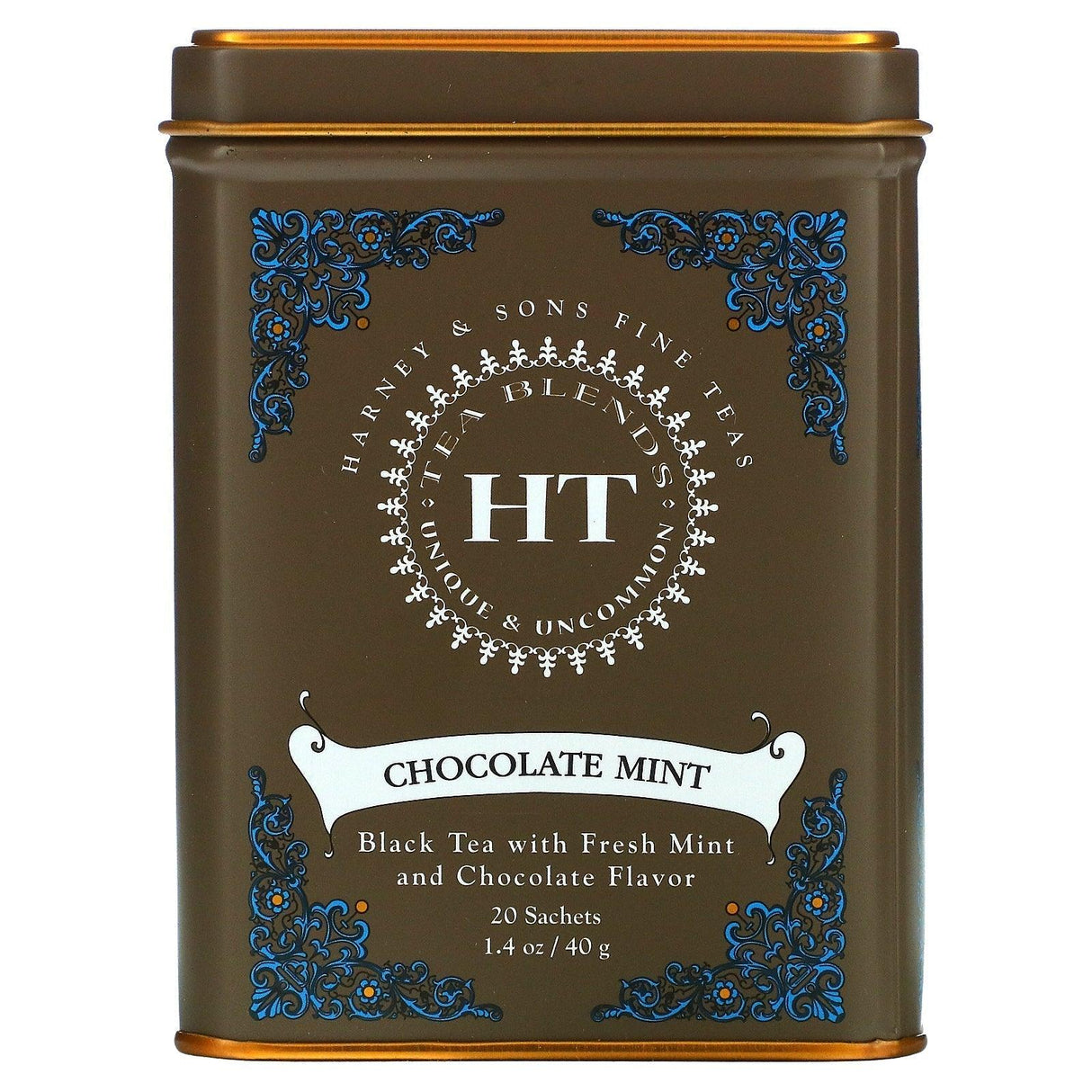 Harney & Sons, HT Tea Blends, Chocolate Mint, 20 Sachets, 1.4 oz (40 g) - Supply Center USA