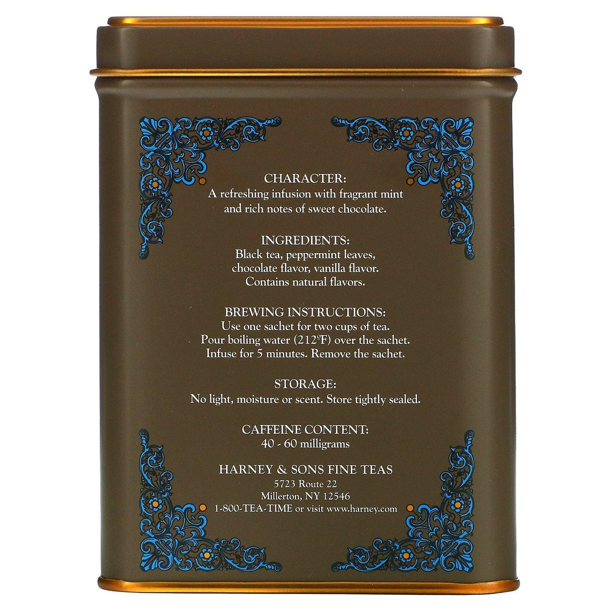 Harney & Sons, HT Tea Blends, Chocolate Mint, 20 Sachets, 1.4 oz (40 g) - Supply Center USA