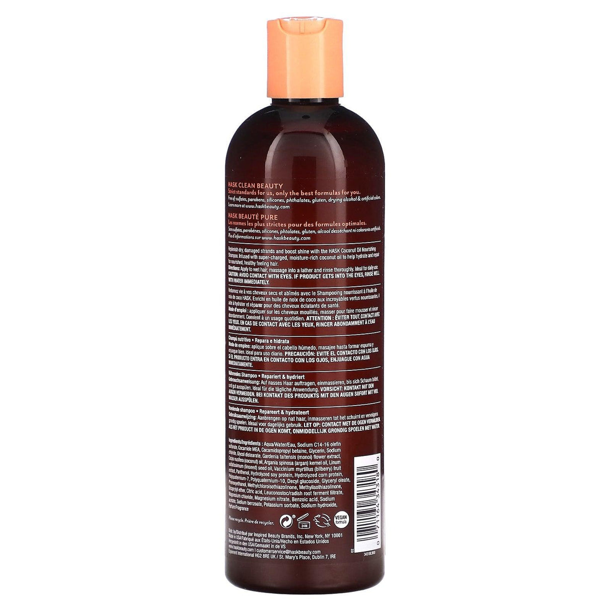 Hask Beauty, Coconut Oil, Nourishing Shampoo, 12 fl oz (355 ml) - Supply Center USA