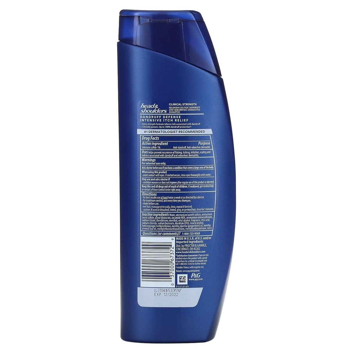 Head & Shoulders, Clinical Strength, Dandruff Defense Shampoo, Intensive Itch Relief, 13.5 fl oz (400 ml) - Supply Center USA