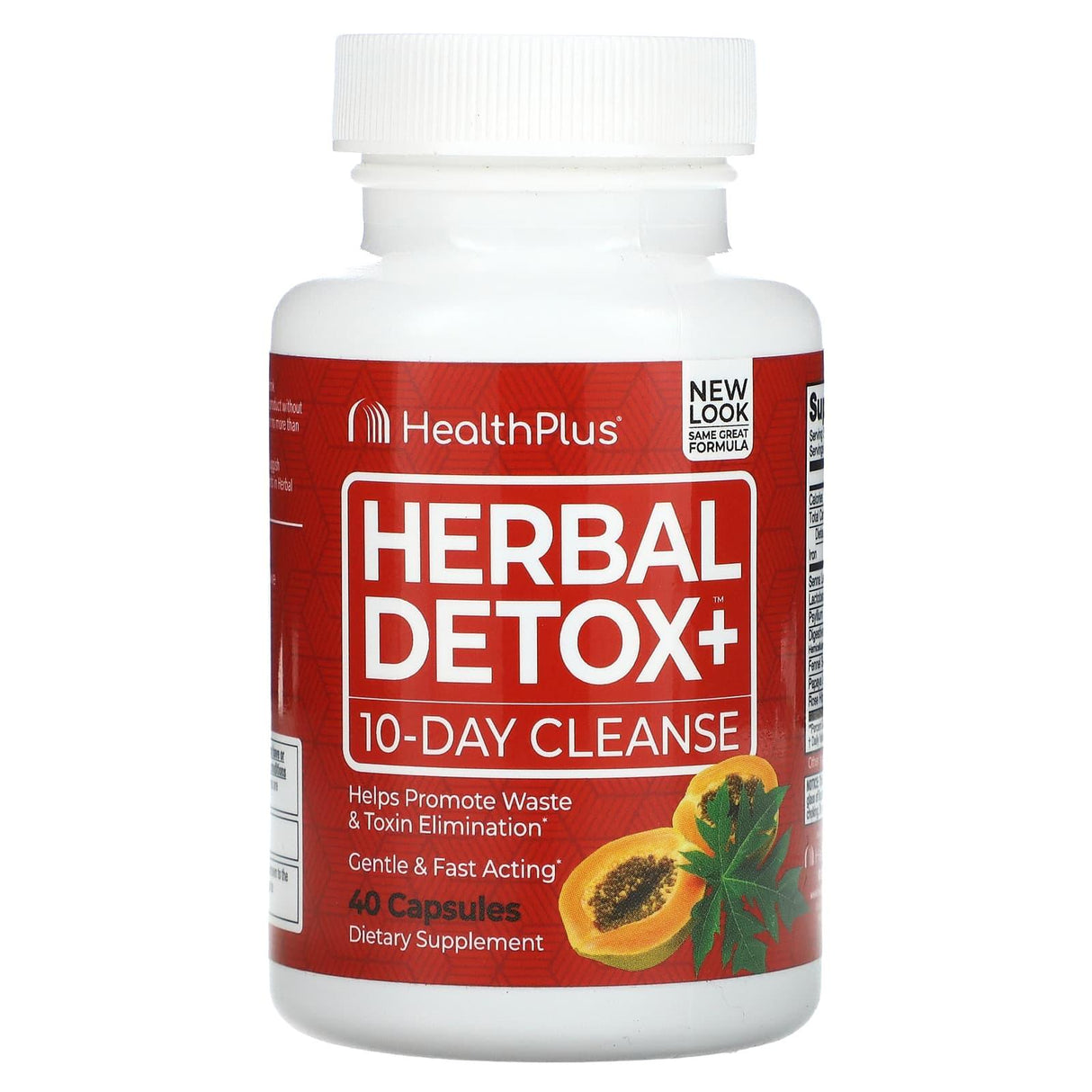 Health Plus Inc., Herbal Detox+, 10-Day Cleanse, 40 Capsules - Supply Center USA
