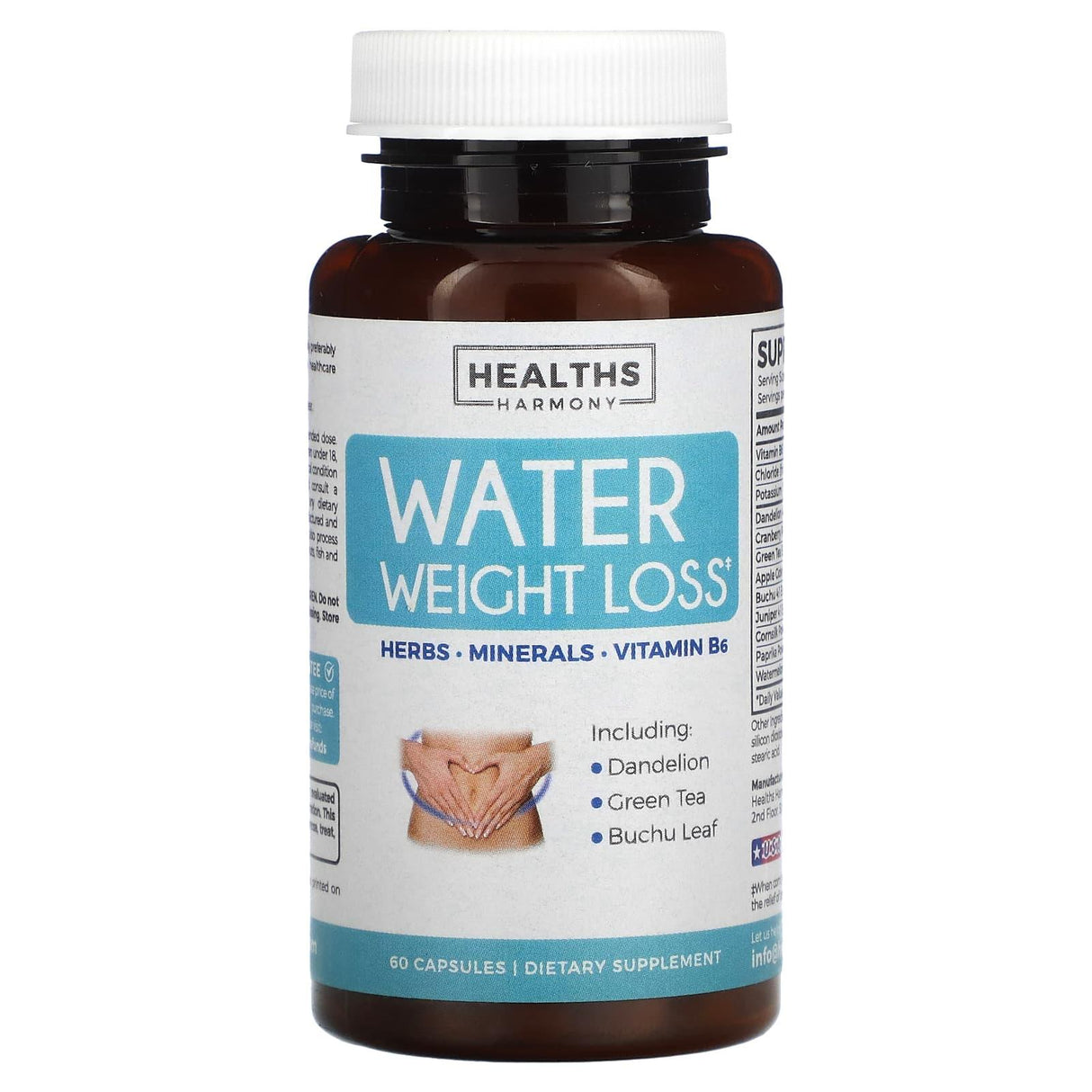 Healths Harmony, Water Weight Loss, 60 Capsules - Supply Center USA