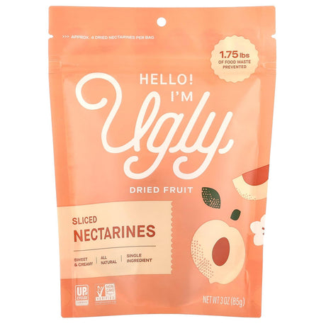 Hello! I'm Ugly, Dried Fruit, Sliced Nectarines, 3 oz (85 g) - Supply Center USA