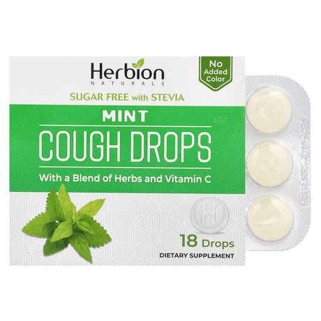 Herbion Naturals, Naturals, Cough Drops, Sugar Free, Honey Lemon, 18 Drops - Supply Center USA