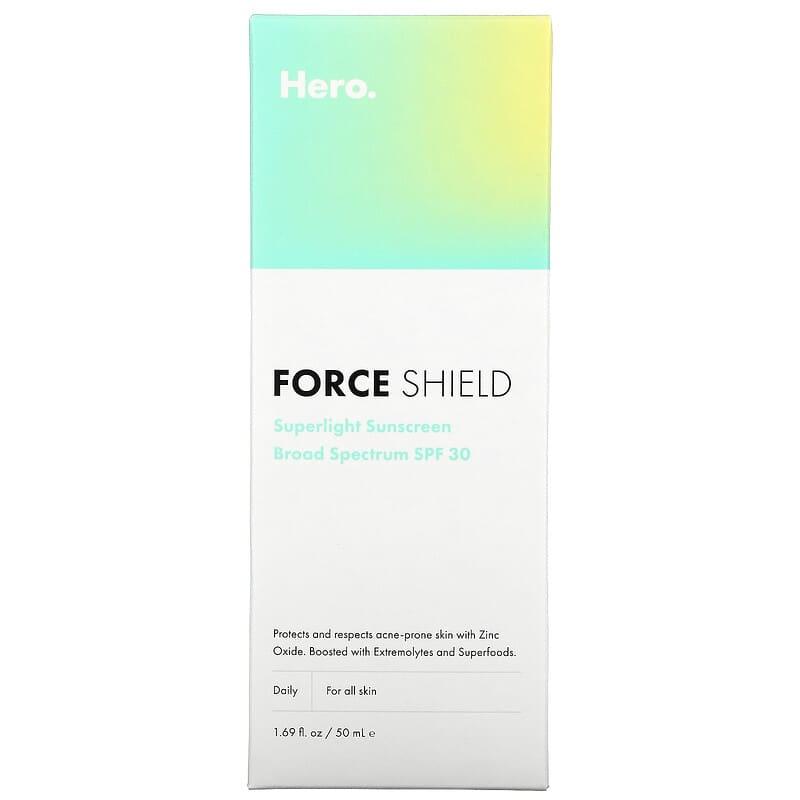 Hero Cosmetics, Force Shield, Superlight Sunscreen, SPF 30, 1.69 fl oz (50 ml) - Supply Center USA