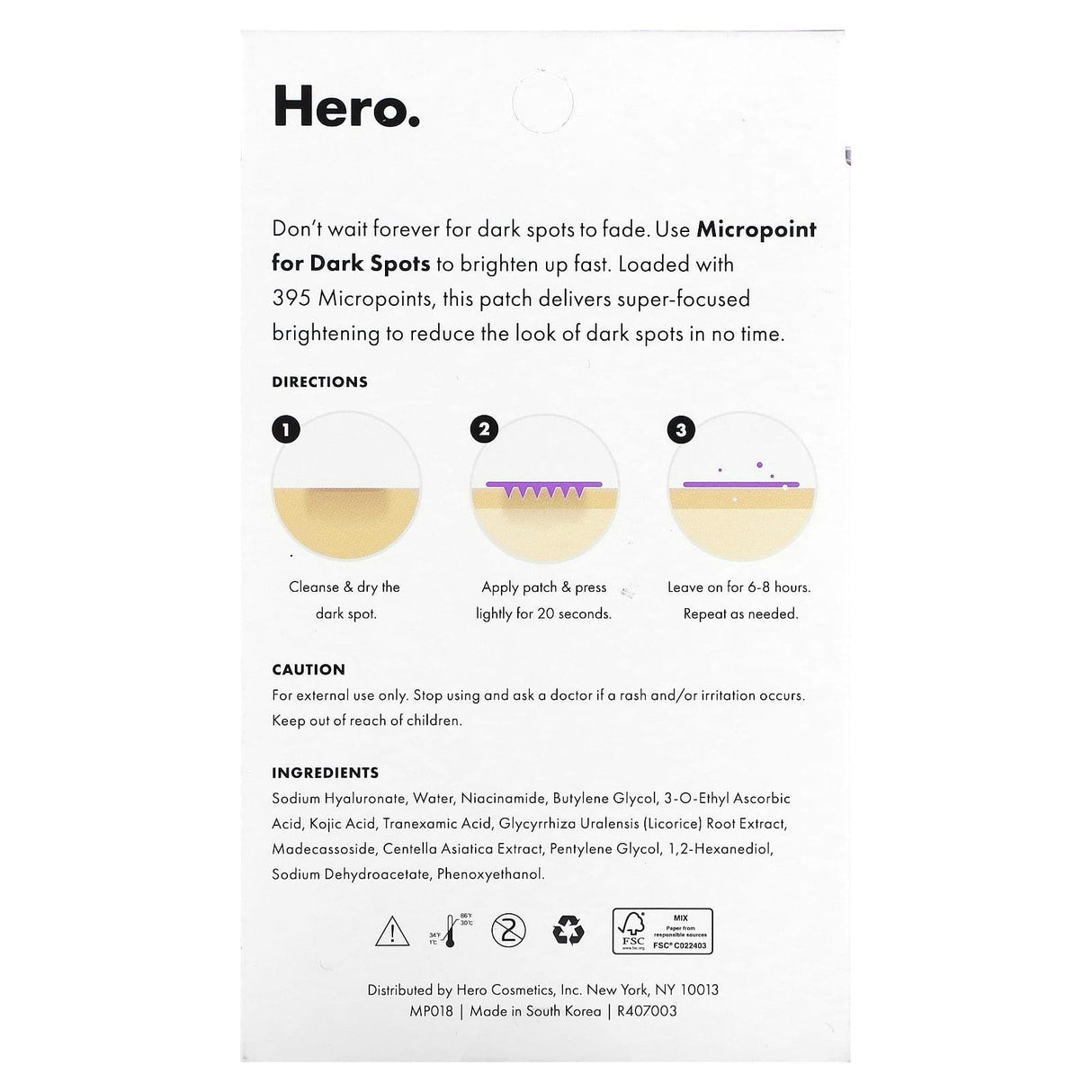 Hero Cosmetics, Mighty Patch, Micropoint for Dark Spots, 8 Patches - Supply Center USA