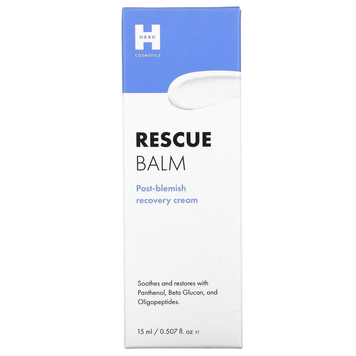 Hero Cosmetics, Rescue Balm, Post Blemish Recovery Cream, 0.507 fl oz (15 ml) - Supply Center USA