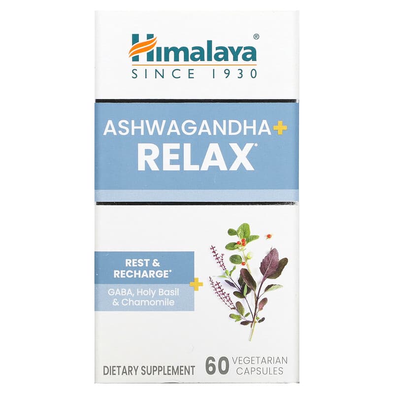 Himalaya, Ashwagandha + Relax, 60 Vegetarian Capsules - Supply Center USA