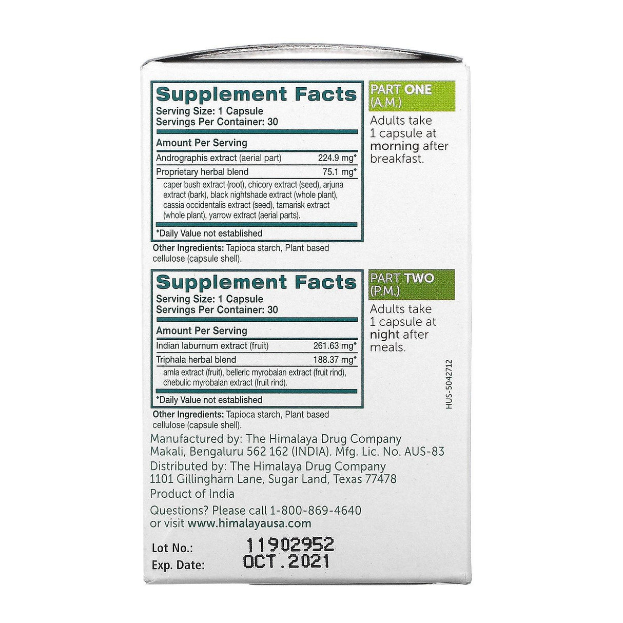 Himalaya, Back to Balance Cleanse, 2 Bottles, 30 Vegetarian Capsules Each - Supply Center USA