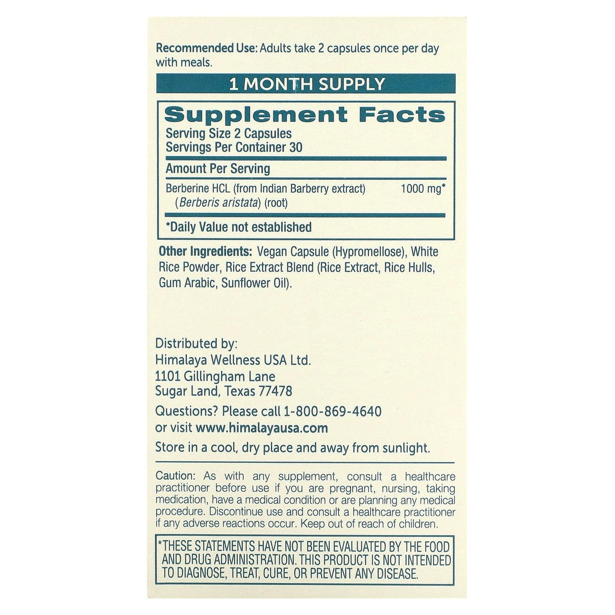 Himalaya, Berberine , 500 mg , 60 Vegan Capsules - Supply Center USA