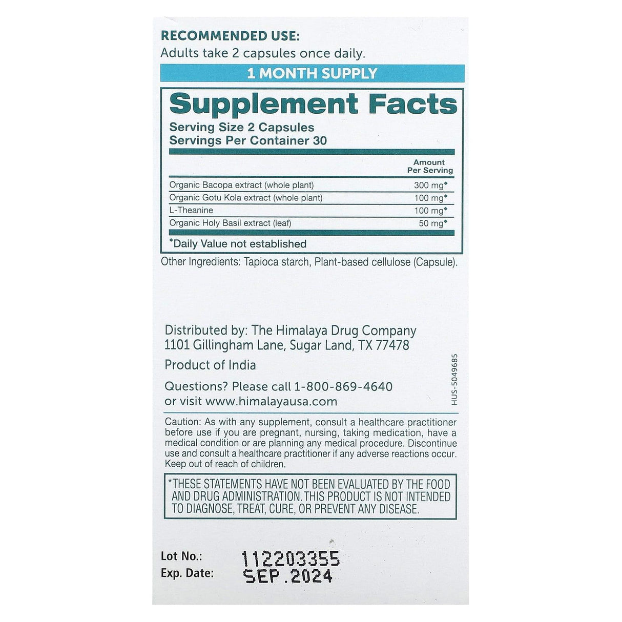 Himalaya, Hello Calm Mind, 60 Vegetarian Capsules - Supply Center USA