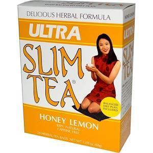Hobe Labs, Ultra Slim Tea, Honey Lemon, Caffeine Free, 24 Herbal Tea Bags, 1.69 oz (48 g) - Supply Center USA