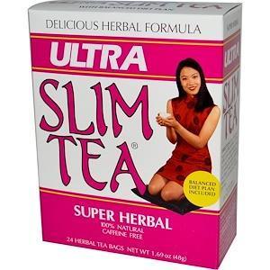 Hobe Labs, Ultra Slim Tea, Super Herbal, Caffeine Free , 24 Herbal Tea Bags, 1.69 oz (48 g) - Supply Center USA