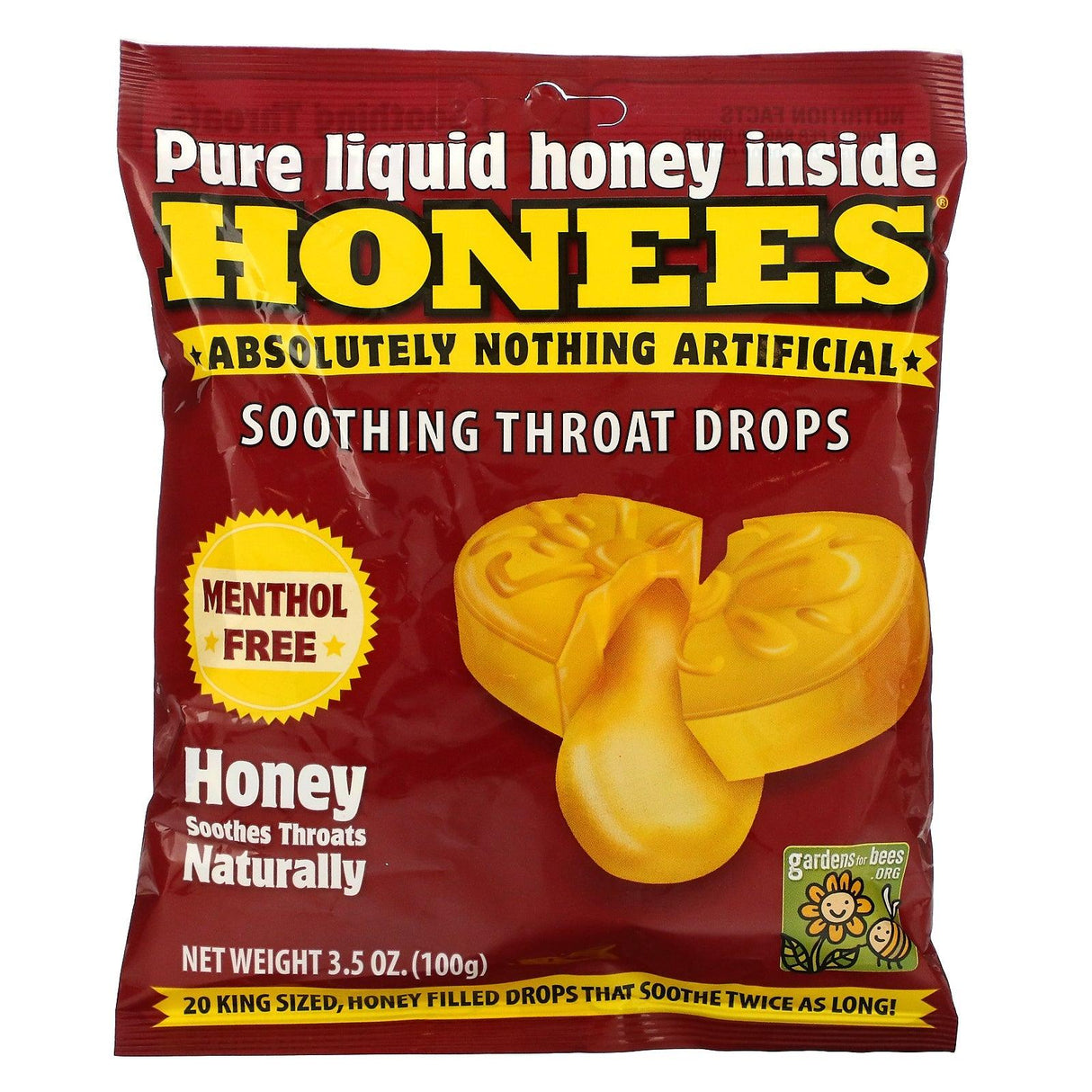 Honees, Cough Drops, Honey Lemon, 20 King Sized Cough Drops - Supply Center USA