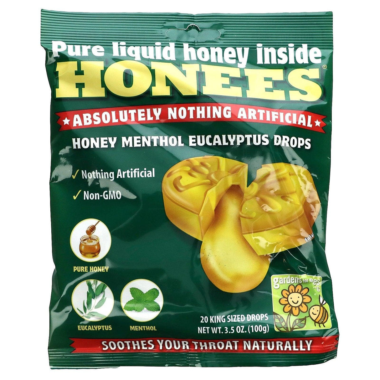 Honees, Cough Drops, Honey Lemon, 20 King Sized Cough Drops - Supply Center USA