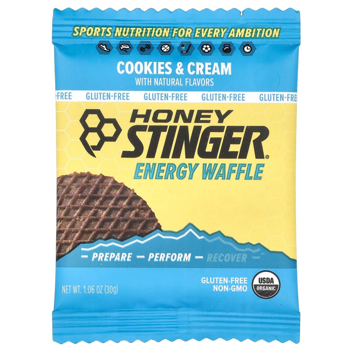 HoneyStinger, Energy Waffle, Cookies & Cream, 12 Waffles, 1.06 oz (30 g) Each - Supply Center USA
