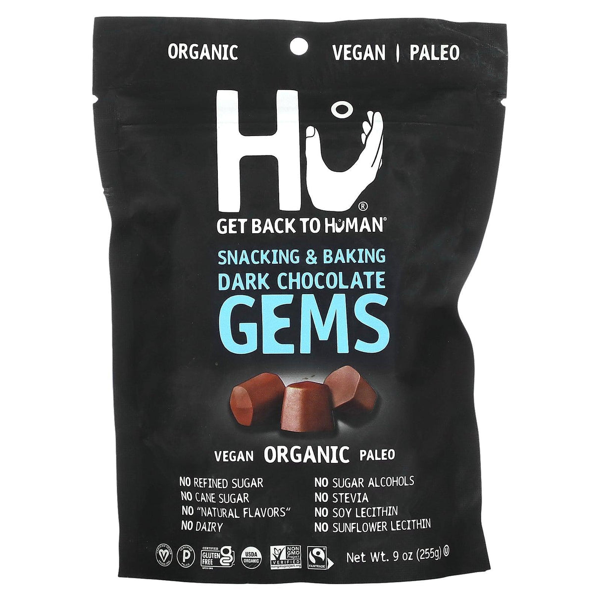 Hu, Snacking & Baking Gems, Dark Chocolate, 9 oz (255 g) - Supply Center USA
