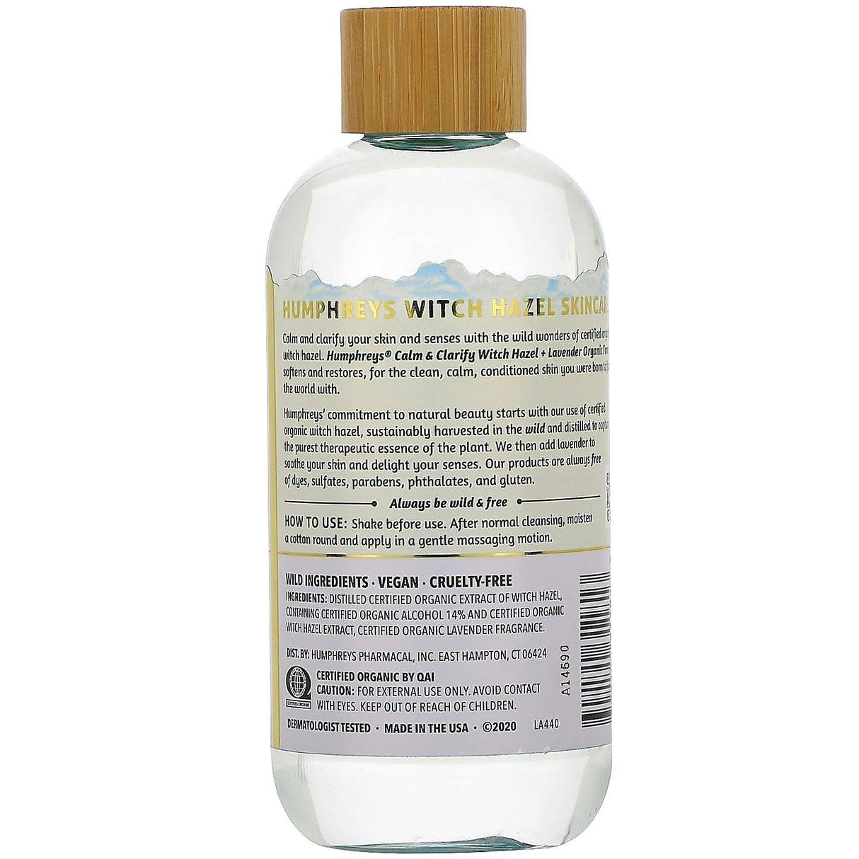 Humphrey's, Witch Hazel, Organic Toner with Lavender, Calm, & Clarify, 8 fl oz (236 ml) - Supply Center USA