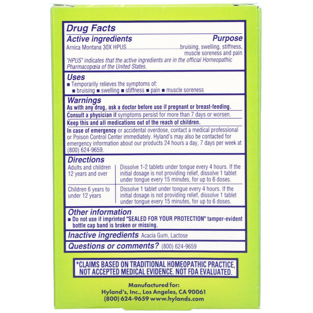 Hyland's, Arnica 30X, 50 Quick-Dissolving Tablets - Supply Center USA