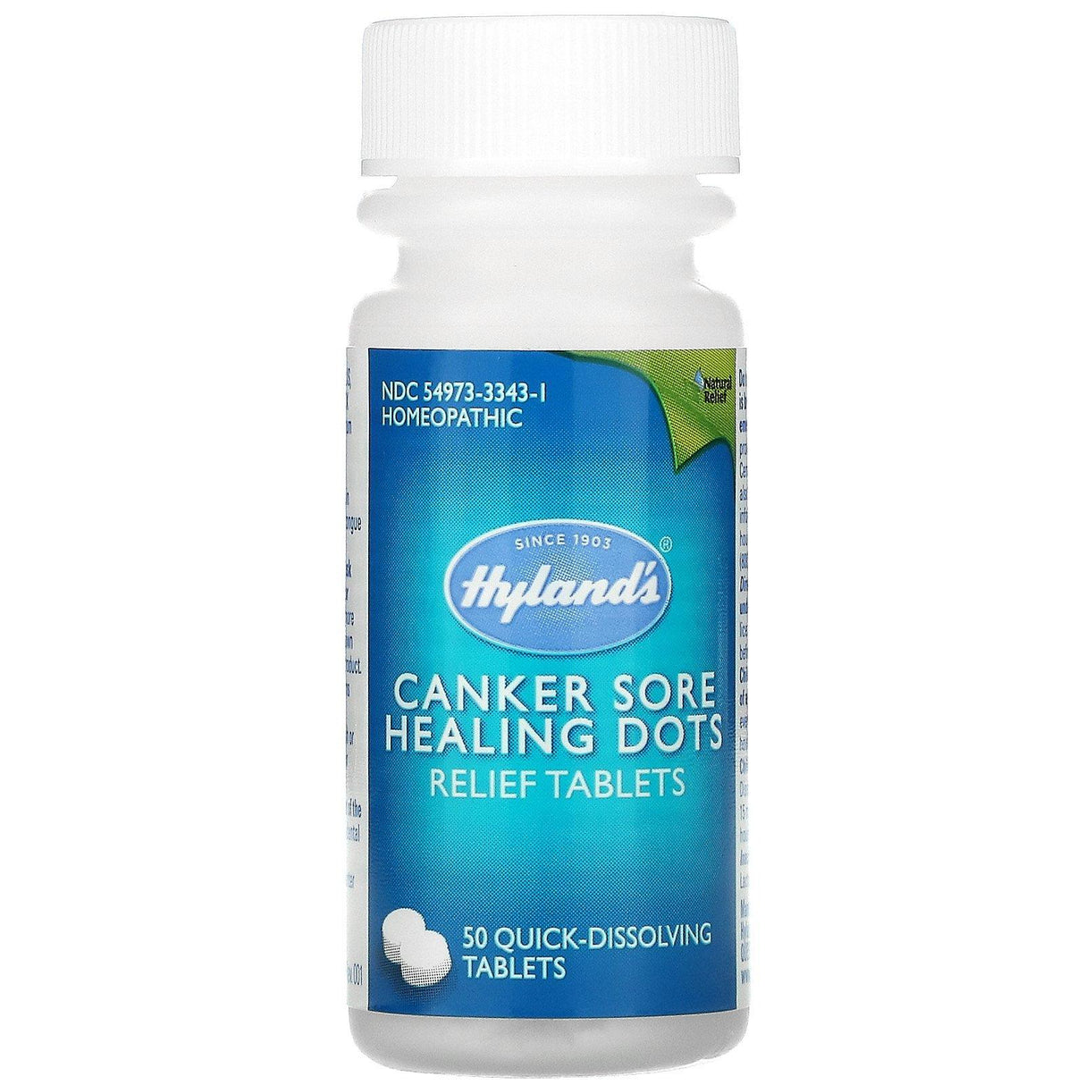 Hyland's, Canker Sore Healing Dots Relief Tablets, 50 Quick-Dissolving Tablets - Supply Center USA