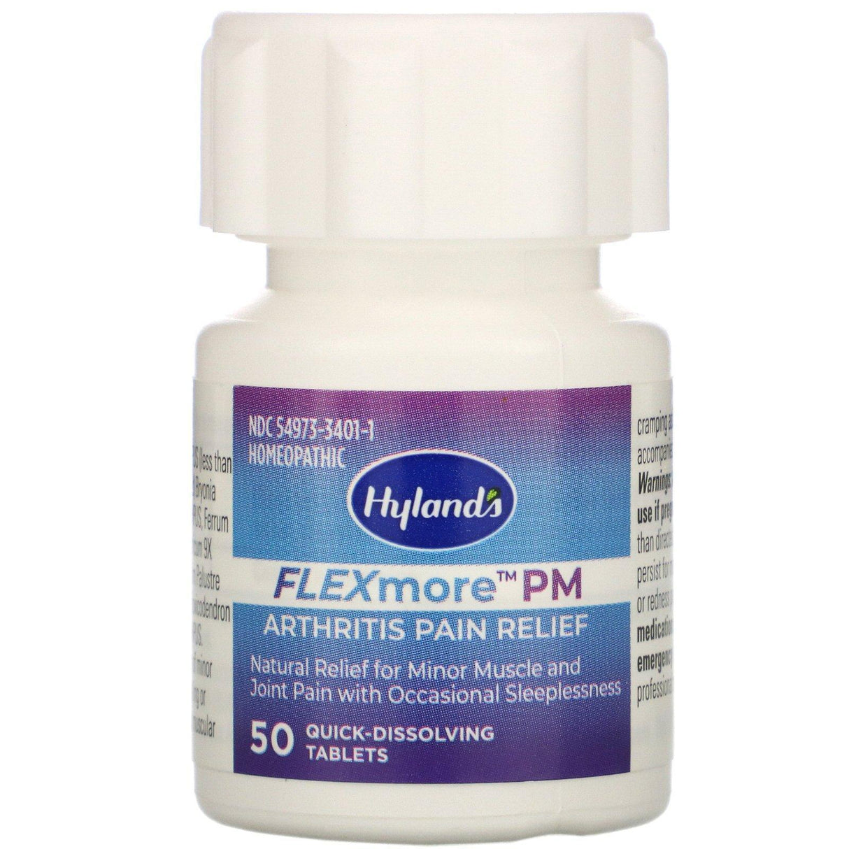 Hyland's, FLEXmore PM Arthritis Pain Relief, 50 Quick-Dissolving Tablets - Supply Center USA