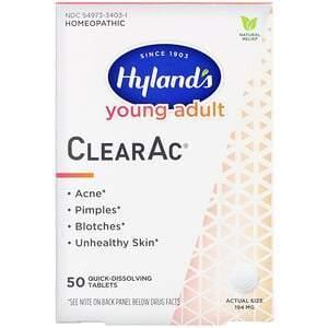 Hyland's, Young Adult, ClearAc, 194 mg , 50 Quick-Dissolving Tablets - Supply Center USA