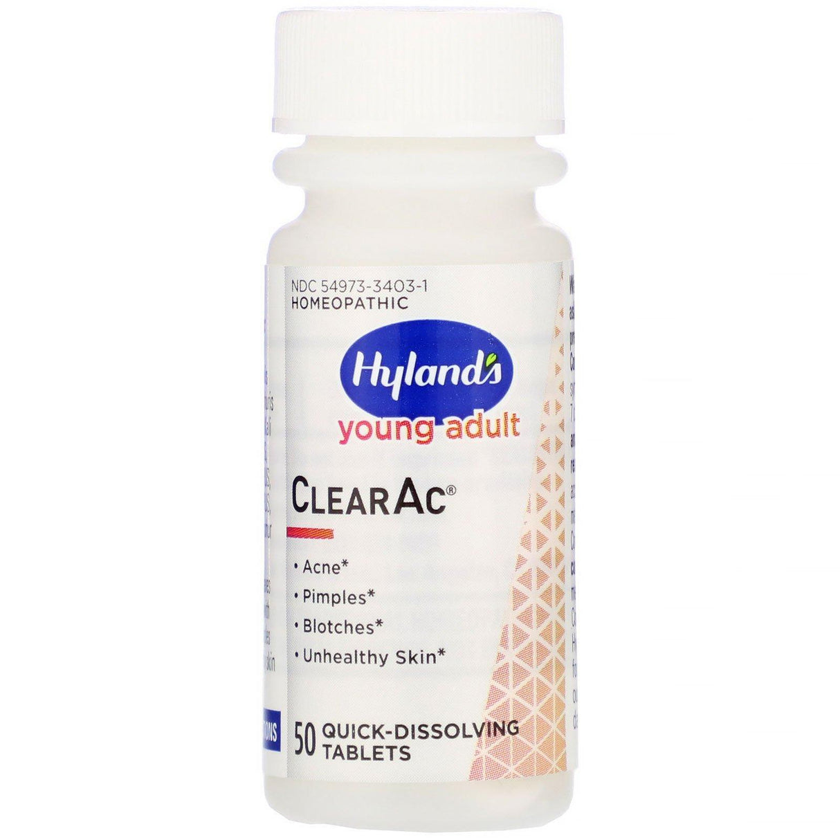 Hyland's, Young Adult, ClearAc, 194 mg , 50 Quick-Dissolving Tablets - Supply Center USA