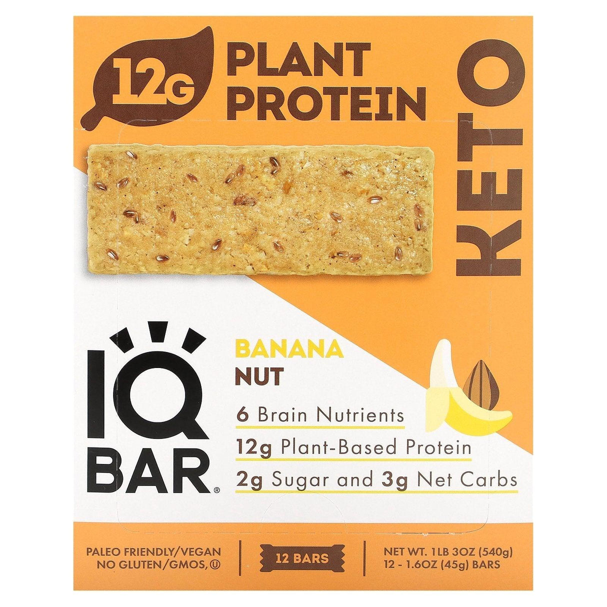 IQBAR, Plant Protein Bar, Matcha Chai, 12 Bars, 1.6 oz (45 g) Each - Supply Center USA