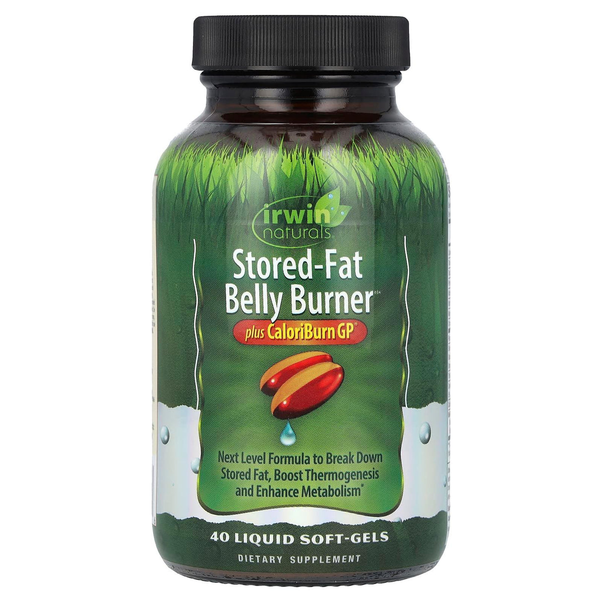 Irwin Naturals, Stored-Fat Belly Burner, Plus CaloriBurn GP®, 40 Liquid Soft-Gels - Supply Center USA