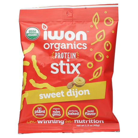 IWON, Organics Protein Stix, Sweet Dijon, 8 Bags, 1.5 oz, (42 g) Each - Supply Center USA