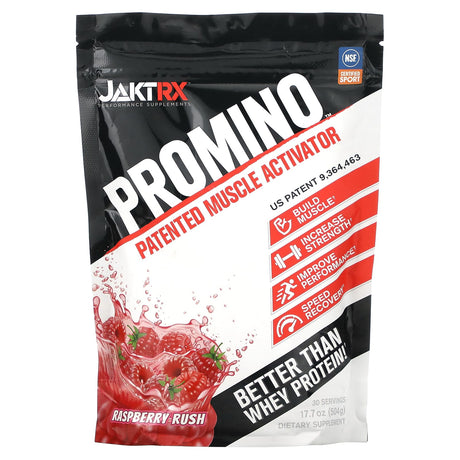 JAKTRX, Promino Patented Muscle Activator, Raspberry Rush, 17.7 oz (504 g) - Supply Center USA