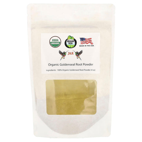 J&R Port Trading, Organic Goldenseal Root Powder, 4 oz - Supply Center USA