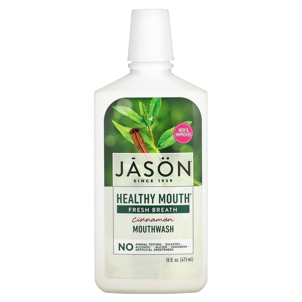 Jason Natural, Healthy Mouth, Fresh Breath Mouthwash, Tartar Control, Cinnamon Clove, 16 fl oz (473 ml) - Supply Center USA