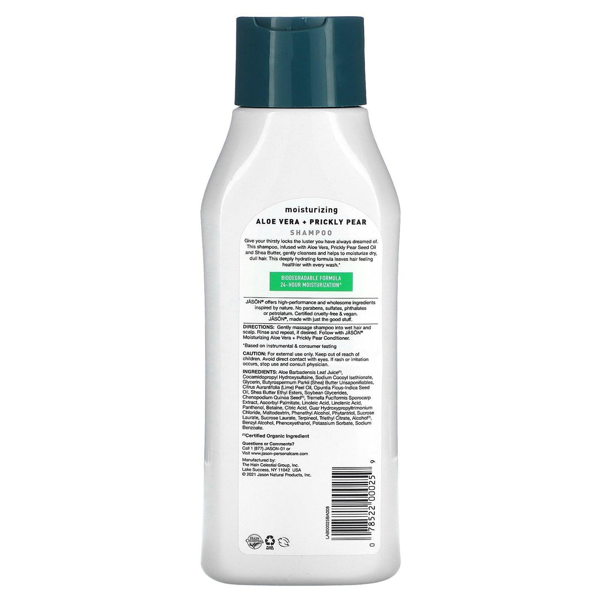 Jason Natural, Moisturizing Shampoo, Aloe Vera + Prickly Pear, 16 fl oz (473 ml) - Supply Center USA