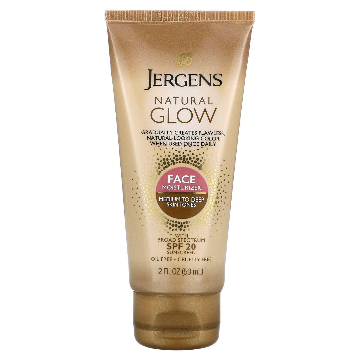 Jergens, Natural Glow, Face Moisturizer, SPF 20, Medium to Deep Skin Tones, 2 fl oz (59 ml) - Supply Center USA