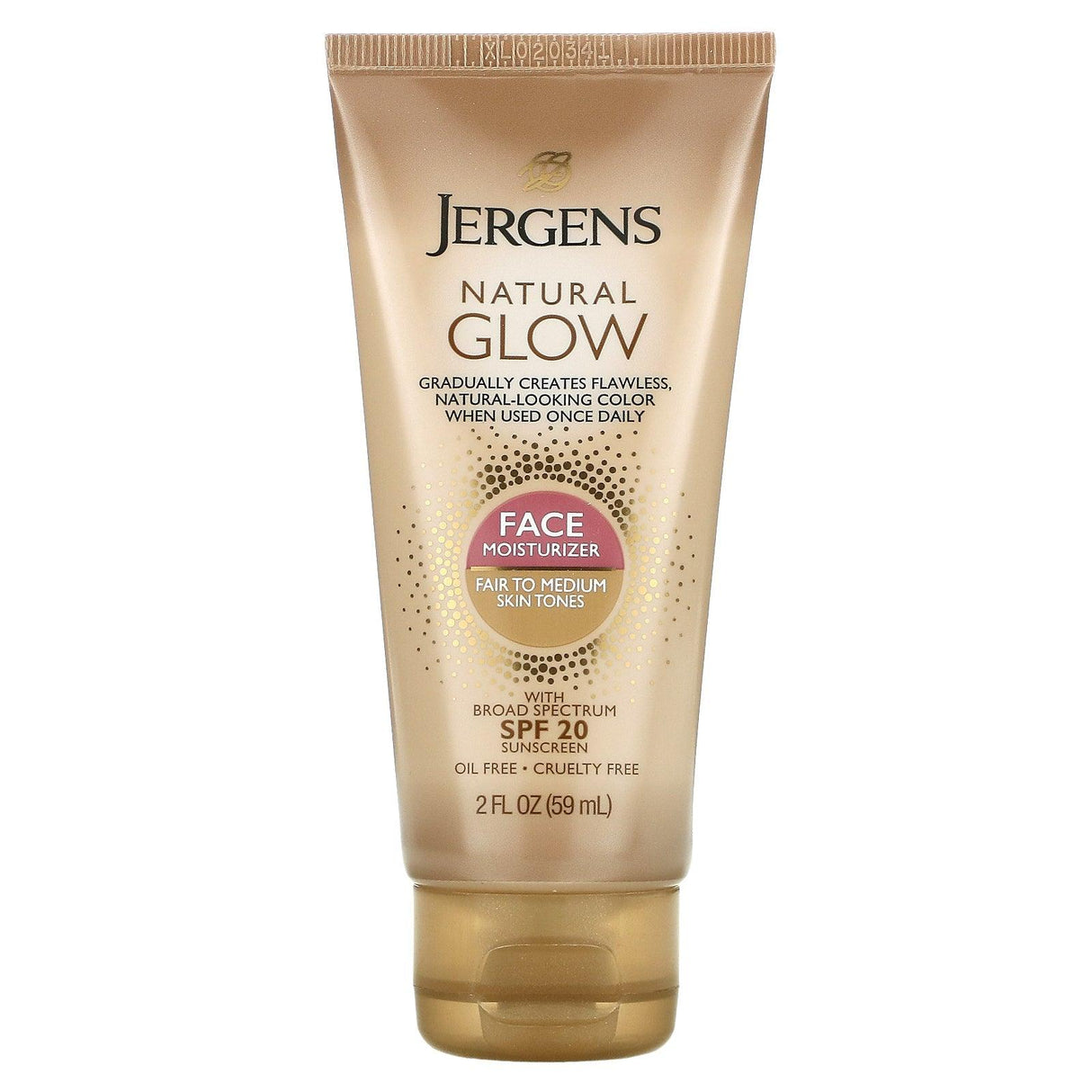 Jergens, Natural Glow, Face Moisturizer, SPF 20, Medium to Deep Skin Tones, 2 fl oz (59 ml) - Supply Center USA