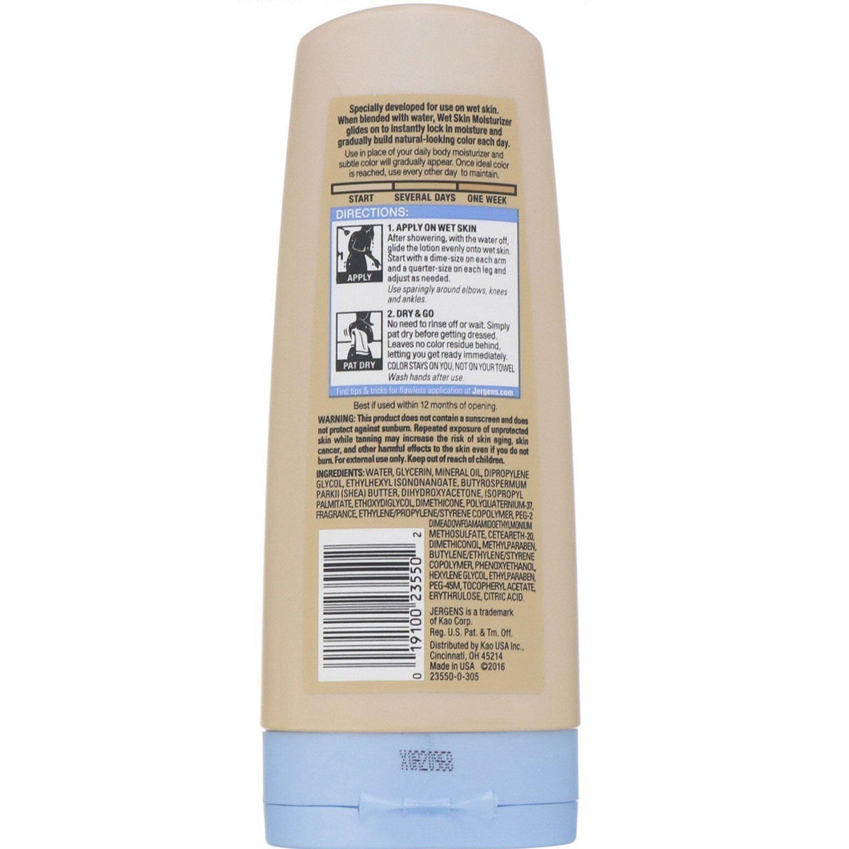 Jergens, Natural Glow, Wet Skin Moisturizer, Fair to Medium, 7.5 fl oz (221 ml) - Supply Center USA