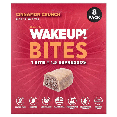 Jesse's WAKEUP!, Rice Crisp Bites, Cinnamon Crunch, 8 Pack, 0.53 oz (15 g) Each - Supply Center USA